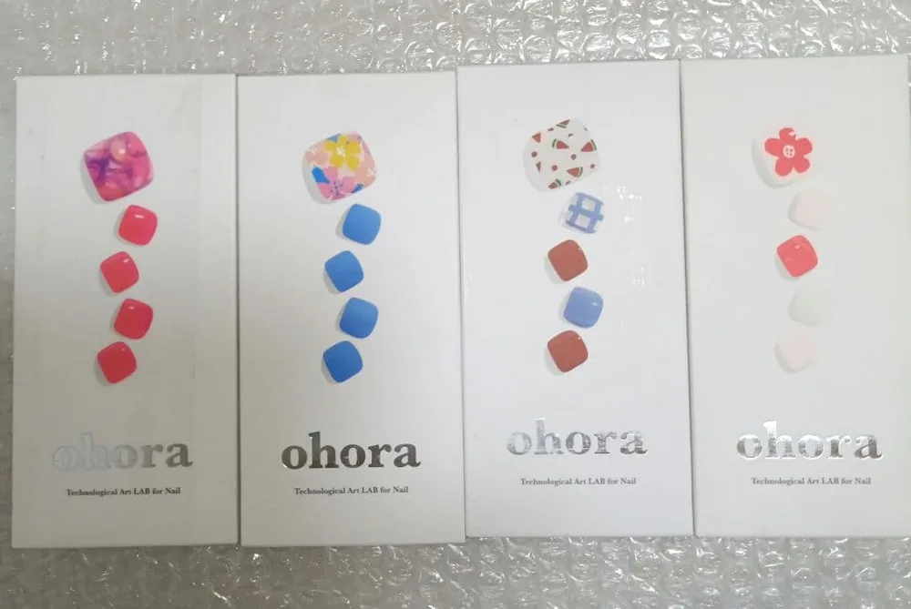 ohora セミキュアジェル ネイルシール フット用 4点セット