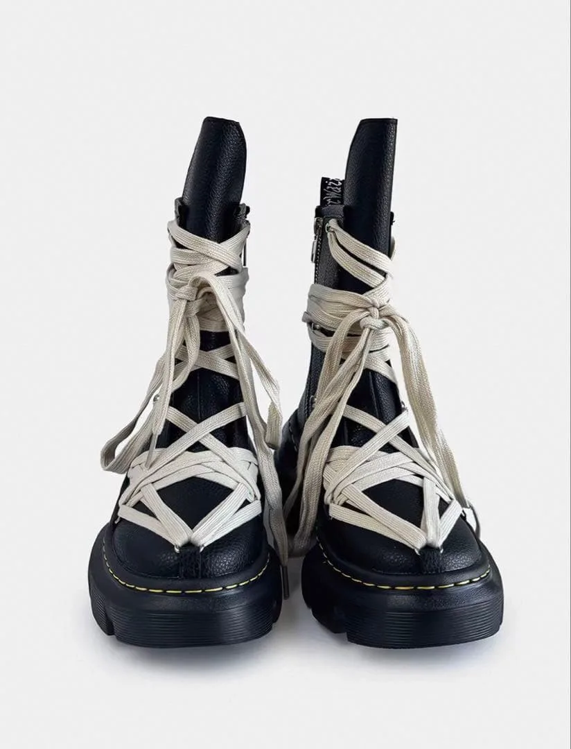 y2k laced up retro boots