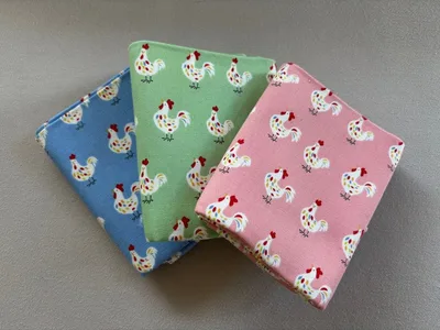はぎれ 生地 ニワトリ柄 3色セット ハンドメイド