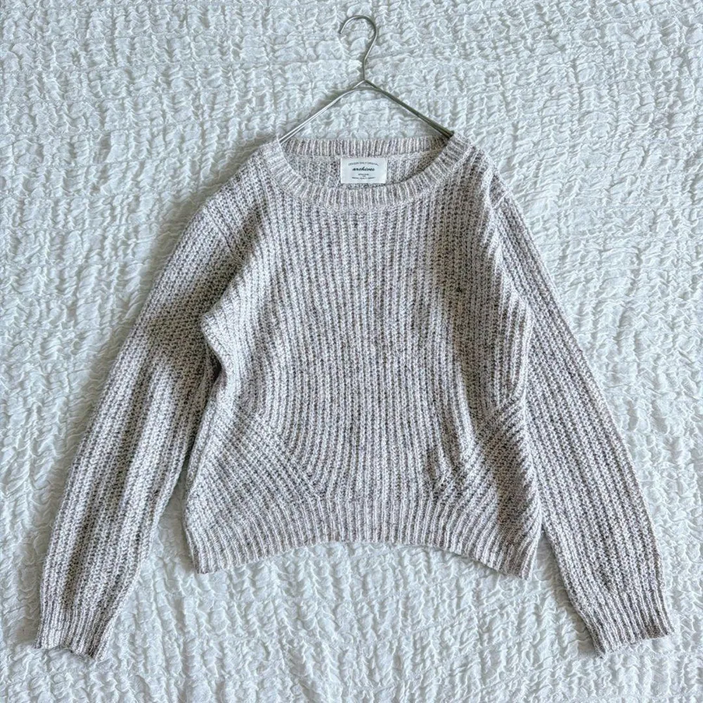 m2175【アルシーヴ】ミックス畦編みニット 長袖セーター 綿混 ゆったり M