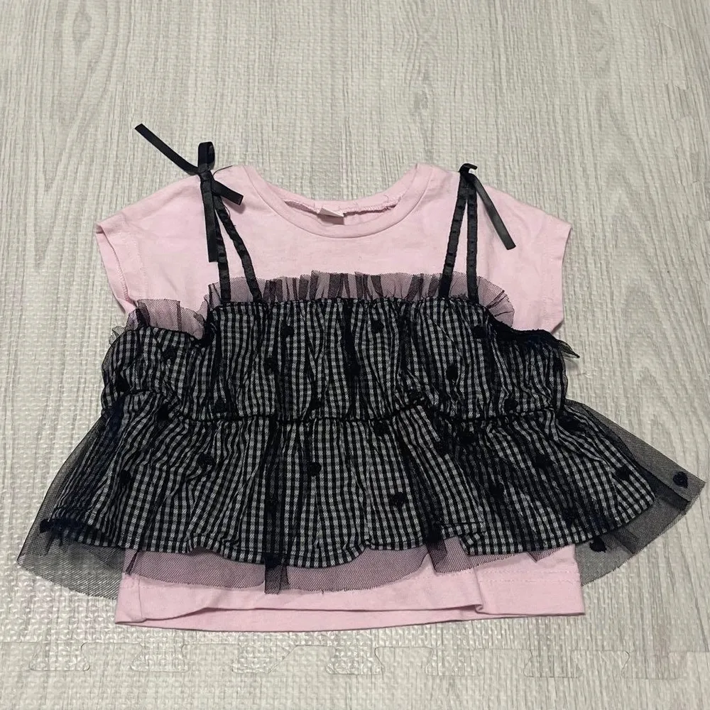 アプレレクール チュールドッキング トップス 半袖Tシャツ 90cm