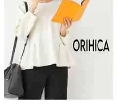 【新品】ORIHICA 美ラクるブラウス ペプラム シロ M