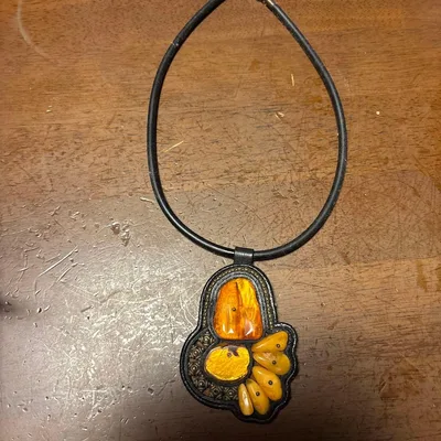 ハンドメイド ネックレス リトアニア 琥珀