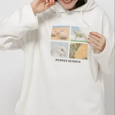完売品⭐︎未使用級⭐︎ニコアンド×パペットスンスン パーカー 白 Free