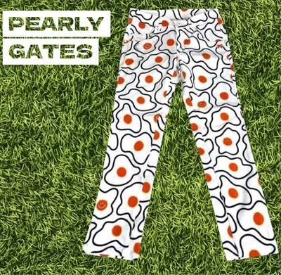 PEARLY GATES レディース ゴルフ パンツ 目玉焼柄 白 人気 S