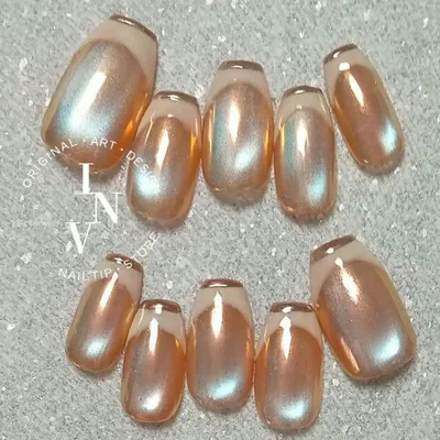 ♥人気 綺麗め 上品 シンプル フレンチ マグネット オーロラ ネイルチップ