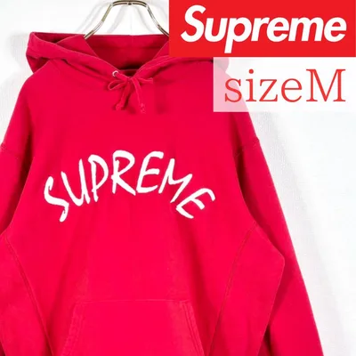 Supreme 刺繍アーチロゴパーカー "レッド" Mサイズ