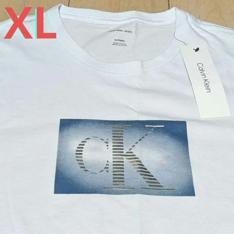 カルバンクライン Tシャツ 白 ロゴプリント XL ホワイト CK【残り1点】