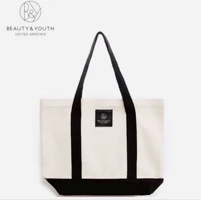 限定非売品♬BEAUTY&YOUTH トートバッグ ベージュ&ブラック❷