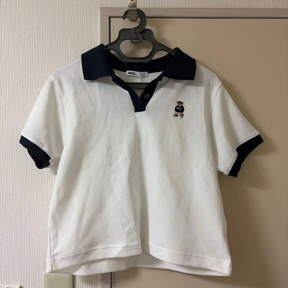 SPAO 韓国ポロシャツ 半袖 クマ刺繍