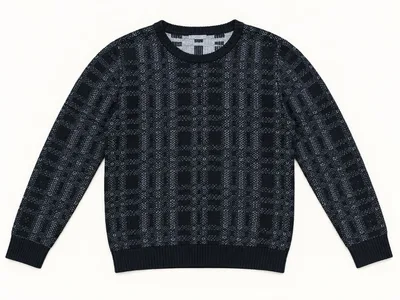 HIDEAWAYS NICOLE チェック柄 クルーネックニット