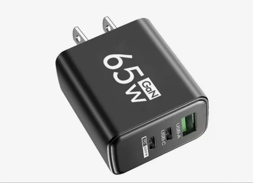 【65W GaN充電器 | USB-A & USB-C対応 3ポート】ブラック