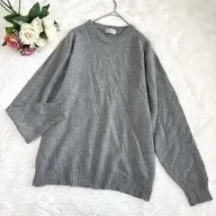 アパレッタ(L)カシミヤ100%長袖ニット セーター グレー クルーネック上質