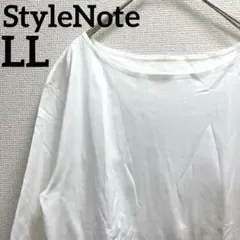 スタイルノート【LL】無地 ボートネック 七分袖 Tシャツ 白 綿 お出かけ