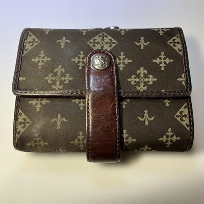 【鑑定済】RUSSET ラシット 折り財布 がま口 ブラウン モノグラム