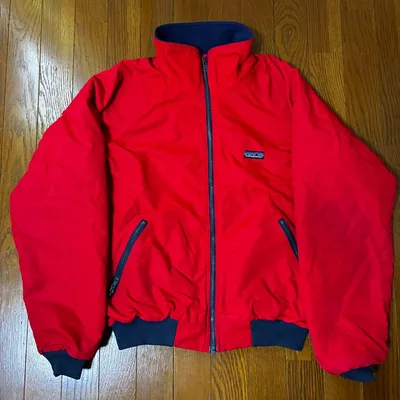 Patagonia USA製 シェルドシンチラジャケット レッド ネイビー M