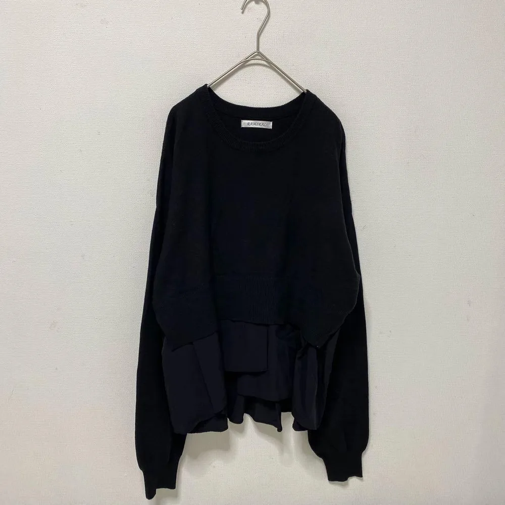 RAMIRAL ドッキング ニットソー レイヤード風 異素材 切替 プルオーバー