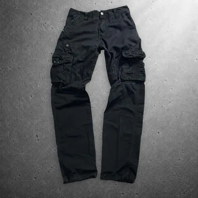 00s archive y2k multi pocket cargo black