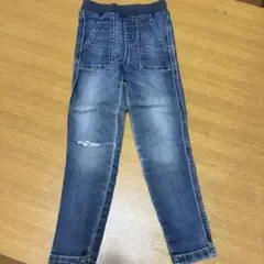 GU 110 デニム スパッツ ストレッチ ダメージ ネイビー
