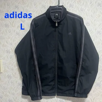 00s adidas 万国旗タグ ウインドブレーカー ブラック グレー L