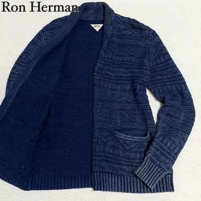 Ron Herman コンチョ ケーブルニット カーディガン ブルー サイズM