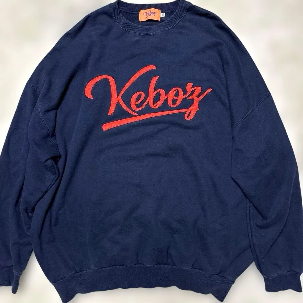 Keboz ケボズ ロゴ スウェット トレーナー ネイビー オレンジ XL
