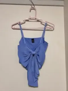 SHEIN バックリボン キャミソール ブルー