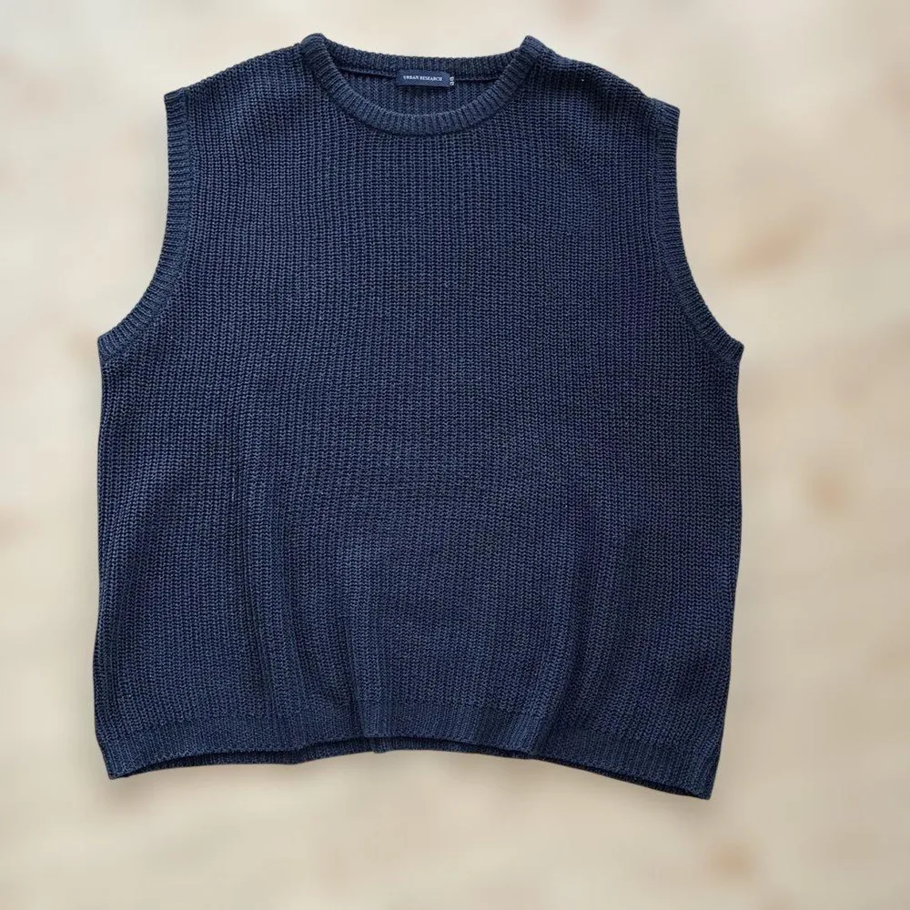 URBAN RESEARCH ニットベスト ネイビー 38