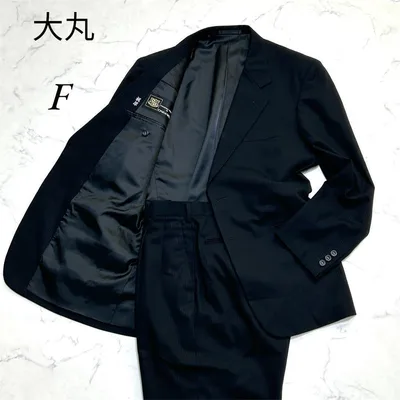 《大丸/ダイマル》メンズ/ビジネススーツ/セットアップ/ストライプ/黒/F