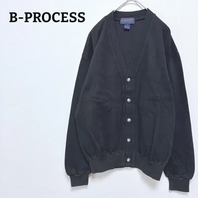B-PROCESS カーディガン 羽織 Vネック 綿混 シンプル ボタン M