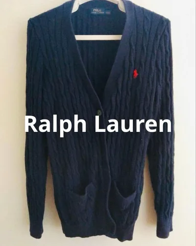 美品【Ralph Lauren】ラルフローレンケーブルニットコットンカーディガン