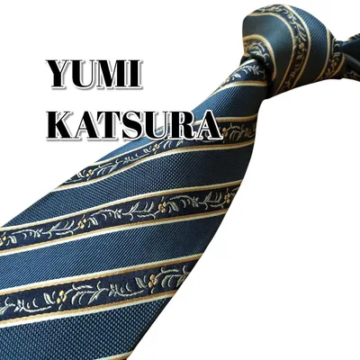 ★YUMI KATSURA★ ユミカツラ ブルー系 ストライプ 日本製