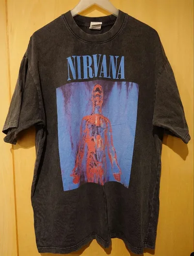 ニルヴァーナ NIRVANA ヴィンテージ加工 Tシャツ ラップT XL