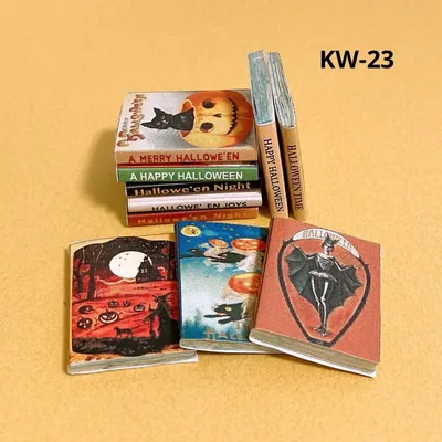KW-23 ハロウィン絵本 アンテーク風 古書風 ミニチュア本 10冊セット