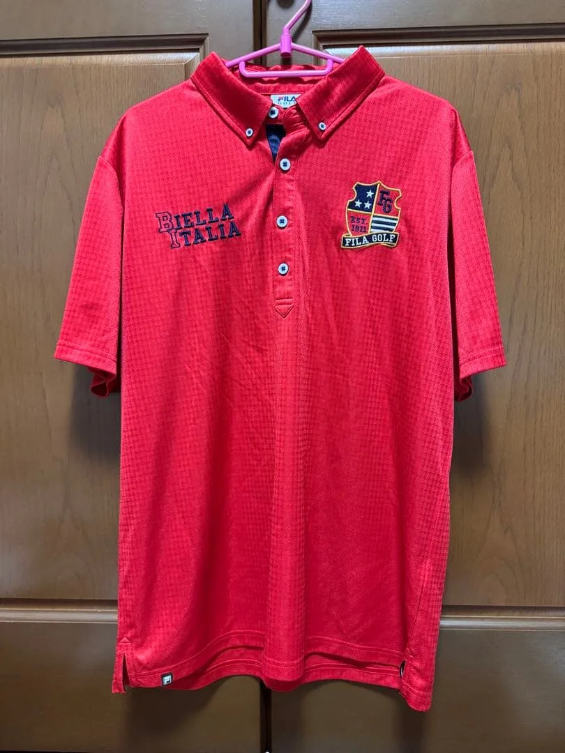 FILA GOLF メンズ ポロシャツ レッド 3L