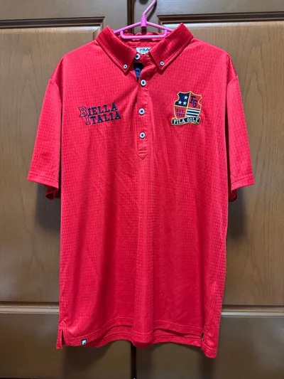 FILA GOLF メンズ ポロシャツ レッド 3L