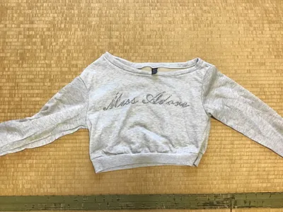 SHEIN レディース グレー 長袖 トップス ラインストーン