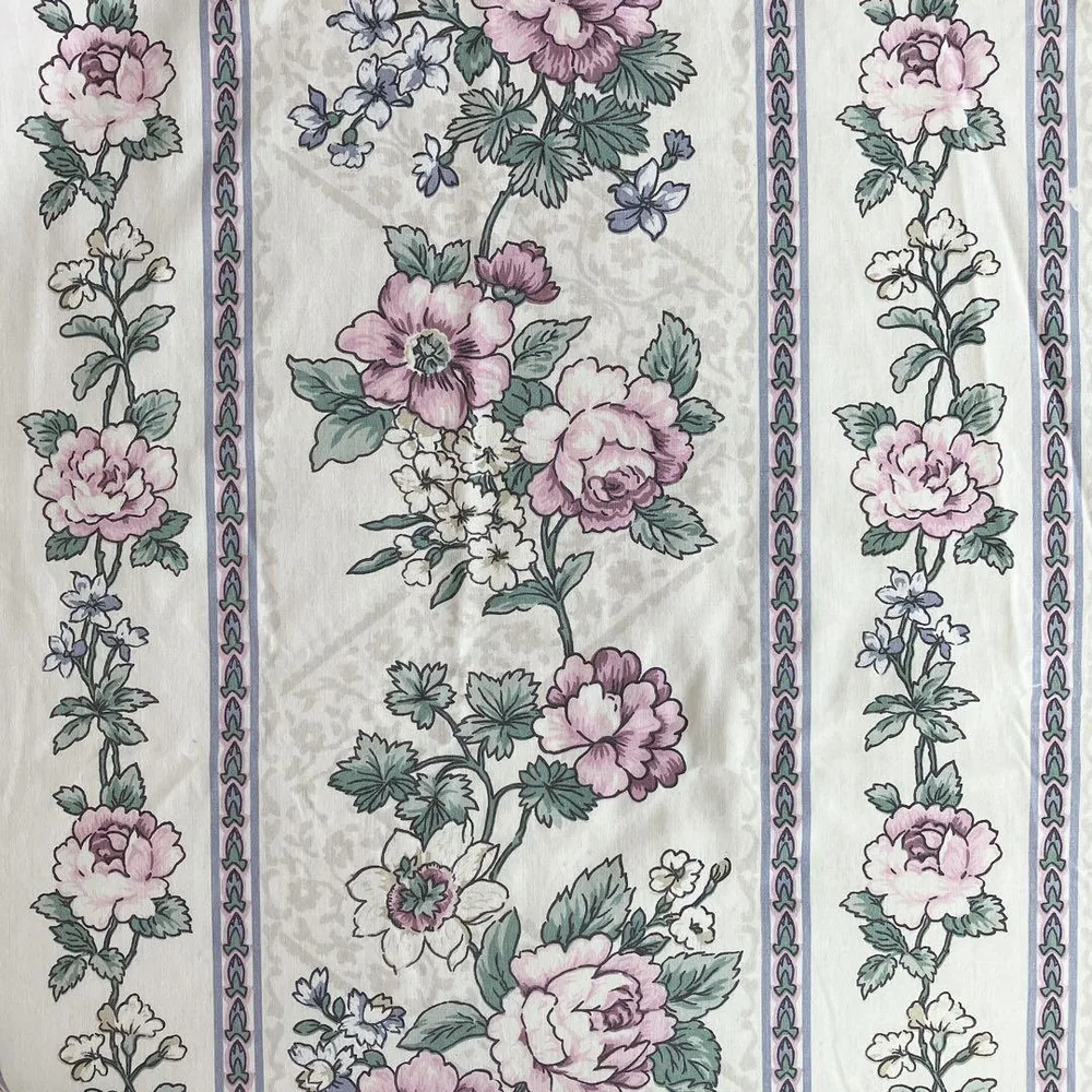 vintage ローズ柄 大判マルチカバー 246×226 花柄 ベッドカバー
