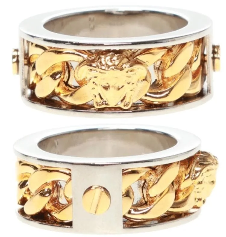 【正規品】VERSACE ヴェルサーチェ チェーン メドゥーサ リング 19