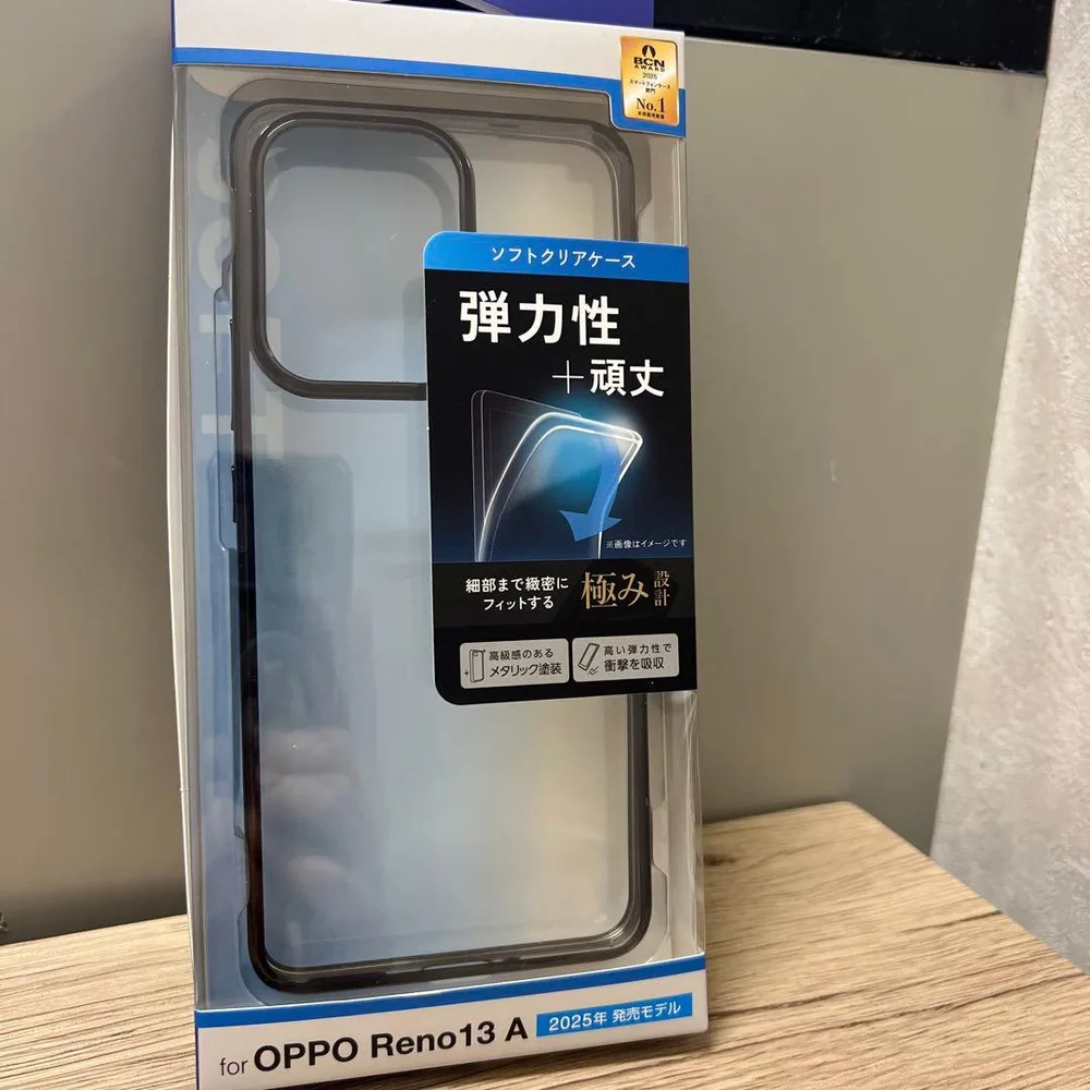 ELECOM OPPO Reno13 A ソフトクリアケース メタリックブラック