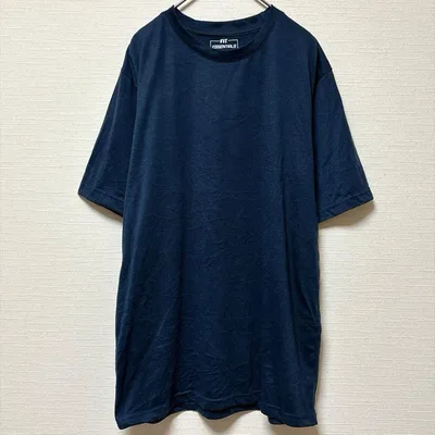 フィットエッセンシャルズ 無地 クルーネック 半袖 Tシャツ M 黒 綿 春夏