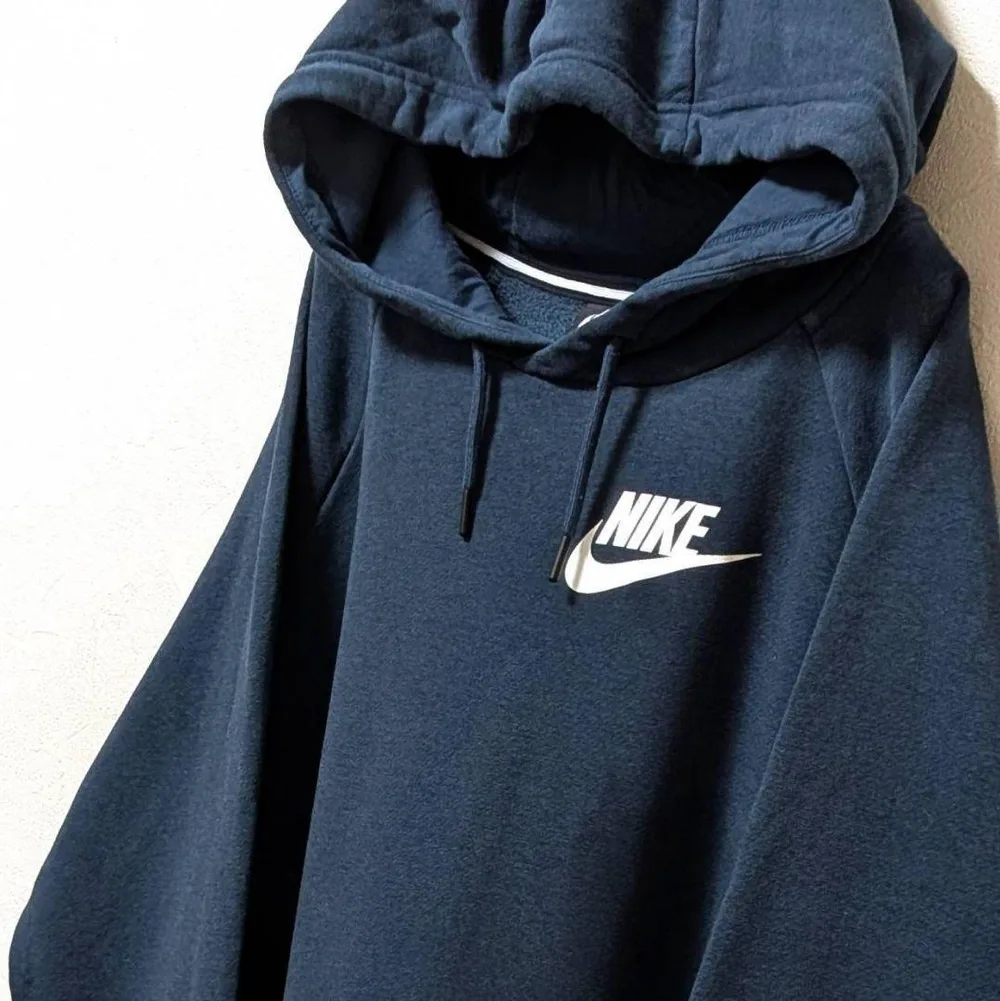 ナイキ NIKE ロゴ スウェットパーカー ネイビー 紺色 XL 古着