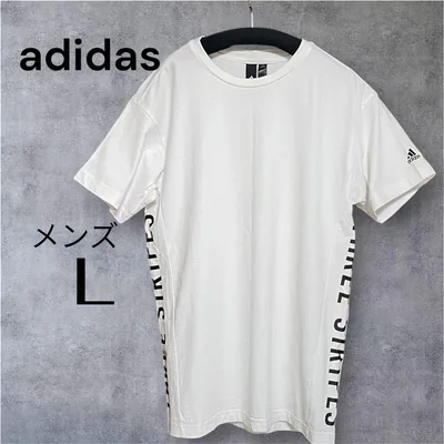 adidas アディダス メンズ 半袖 Tシャツ L 白 スリーストライプス