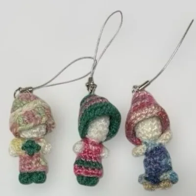 ハンドメイド 編みぐるみ ストラップ 3点セット