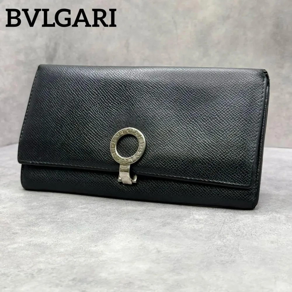 ブルガリ BVLGARI ブルガリブルガリ ロゴクリップ 長財布 レザー 黒