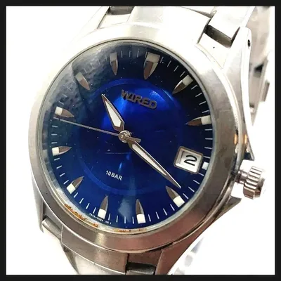 【稼働】SEIKO セイコー★ WIRED ワイアード メンズ 腕時計 青文字盤
