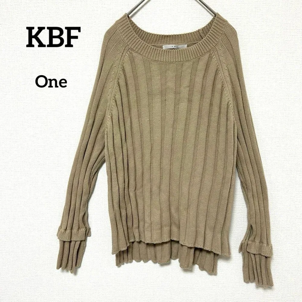 KBF ケービーエフ ワイドリブニット セーター ブラウン 【F】