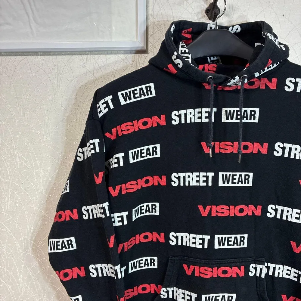 VISION STREET WEAR 裏起毛 別注 総柄スウェットパーカー