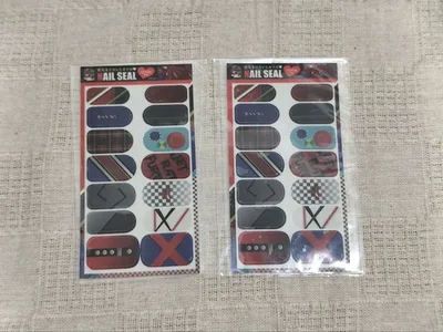 指先までカレとオソロ ネイルシール 2枚セット