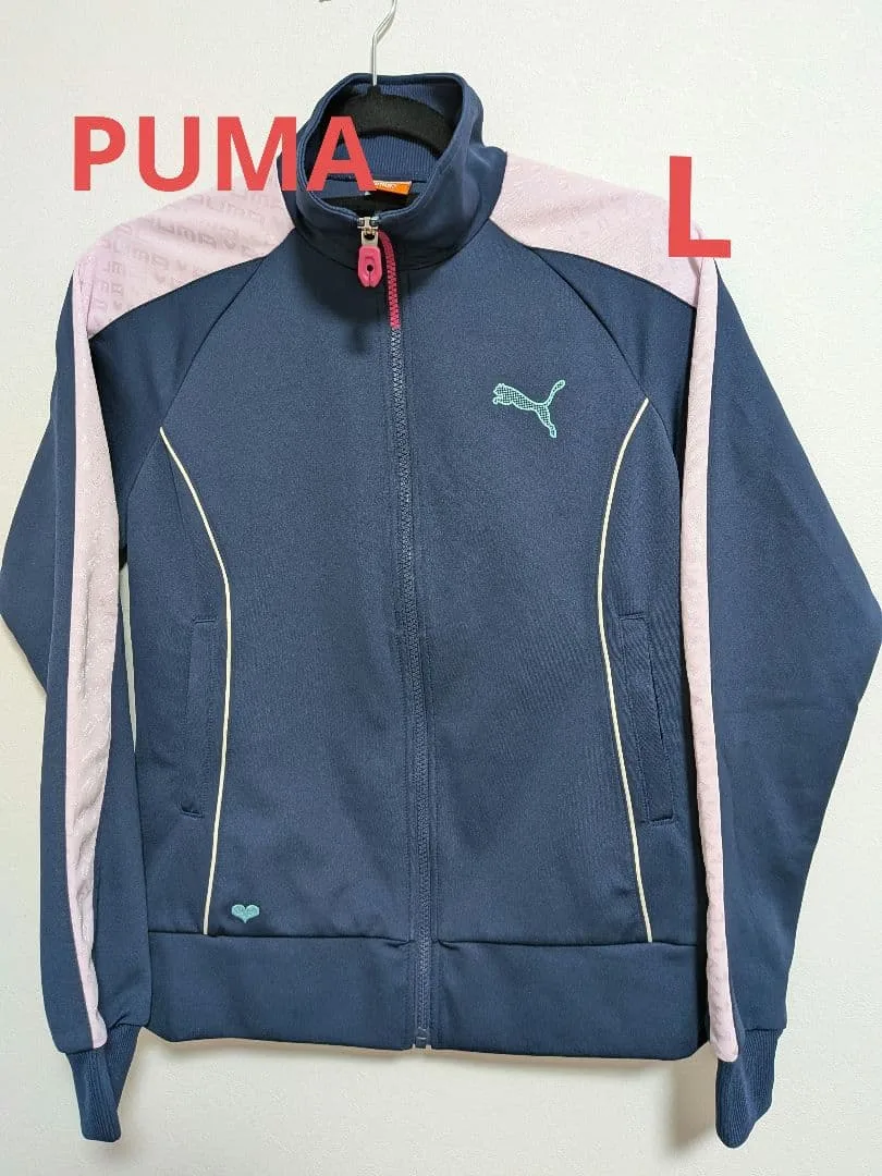 PUMA ジャージ トラックジャケット ネイビー ピンク L